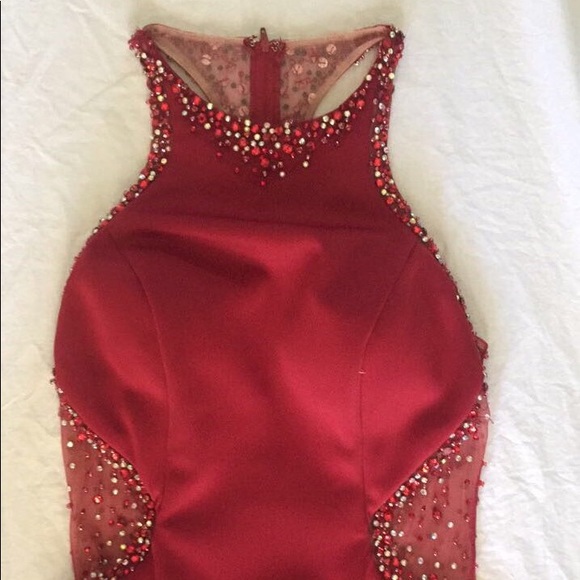 Wine red Tiffany Designs prom dress - Picture 4 of 5